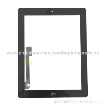 High Copy Touch Digitizer Screen with Home Button Flex and Adhesive for iPad 3, Black